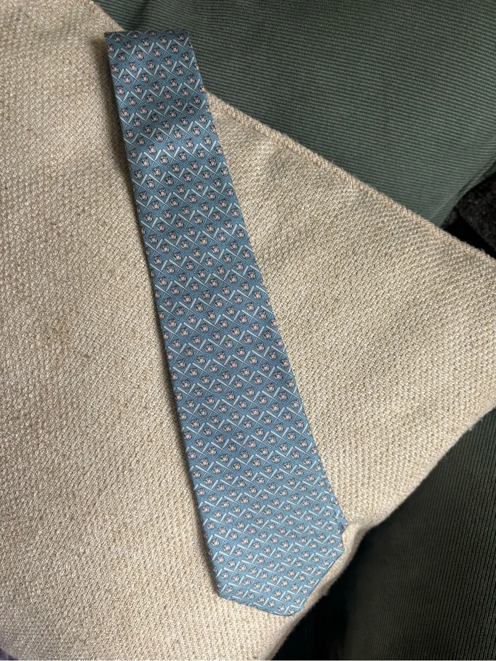 Vineyard Vines Youth Boys Baseball Silk Tie 51” Blue Sports Handmade USA